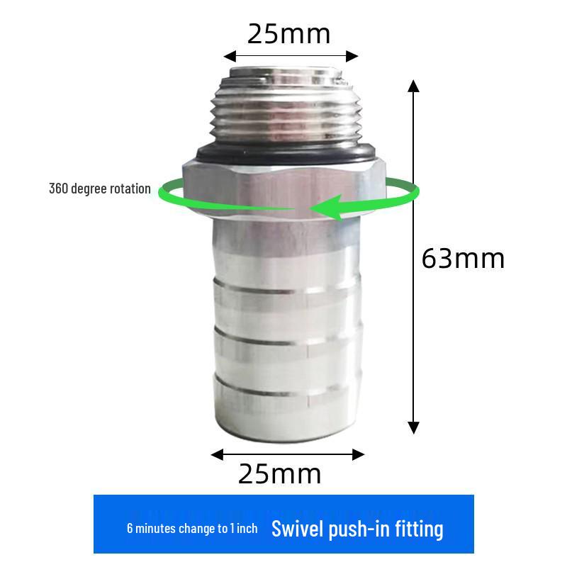 Złącze obrotowe 360° ze stali nierdzewnej i aluminium, pasuje do rur olejowych 1/2", 3/4", 1"