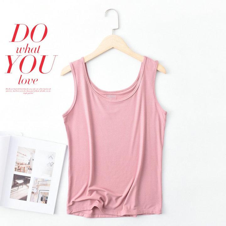 

Высококачественная летняя рубашка-маска с двойным U-образным вырезом и свободным однотонным жилетом One Size розовый