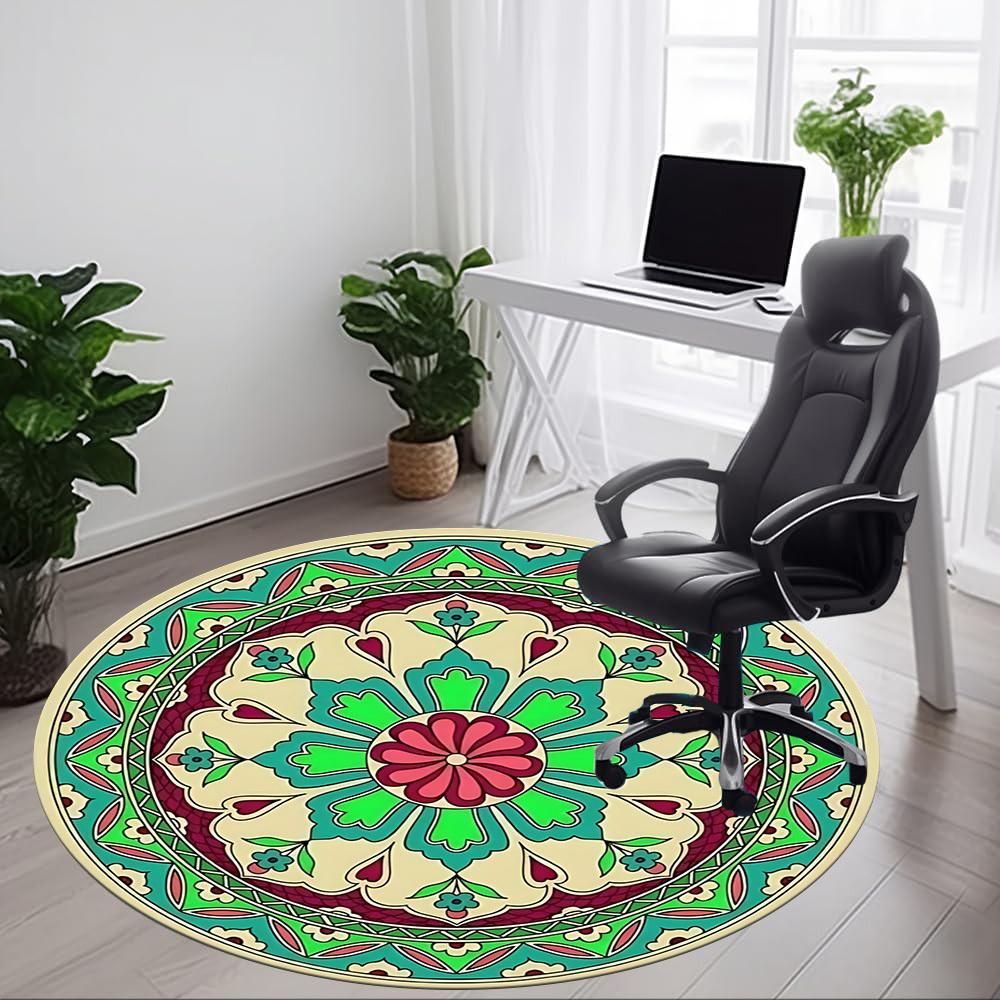 1pc Mandala Pattern Chair Carpet for Office, , Non-slip carpet, Very suitable for offices, farmhouses,Outdoor carpet yy251120097