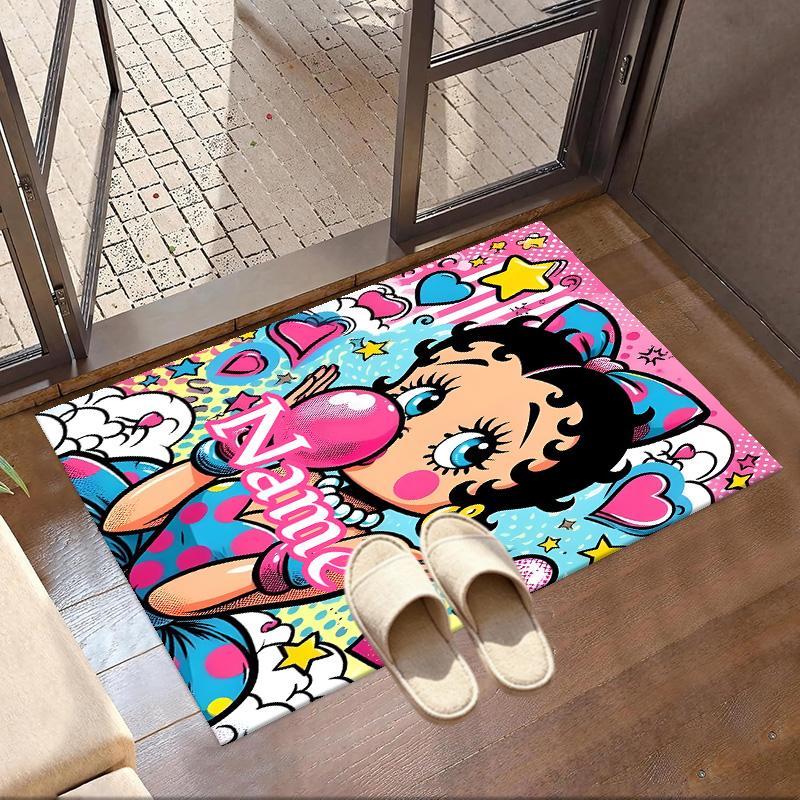 Custom Name Personalized Betty Boop Print Carpet, Versatile Home Decor Rug, for Playroom, Apartment, Balcony, Entryway, Hallway Gift