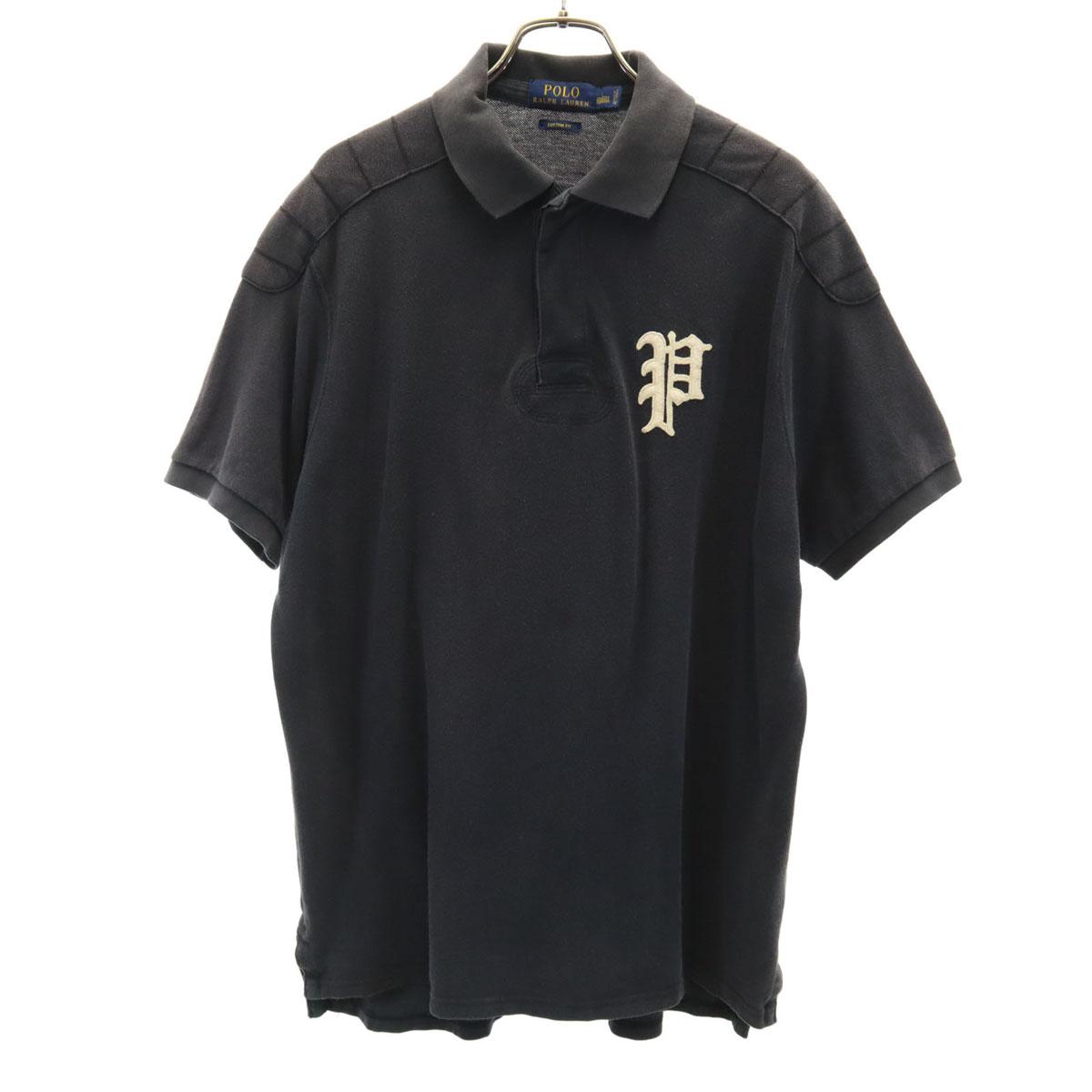 

POLO RALPH LAUREN Футболка с коротким рукавом Lager L Черный Мужская Б/у