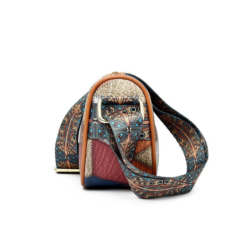 Small Bag Women's New Fashion Soft Leather Shoulder Bag Women's Contrasting Color Messenger Bag