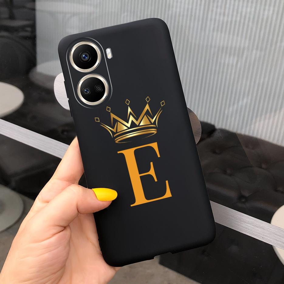 For Huawei Nova 10 SE Case BNE-LX1 BNE-LX3 Cute Initial Letters Cover Soft Silicone Phone Case For Huawei Nova 10 SE 10SE Bumper