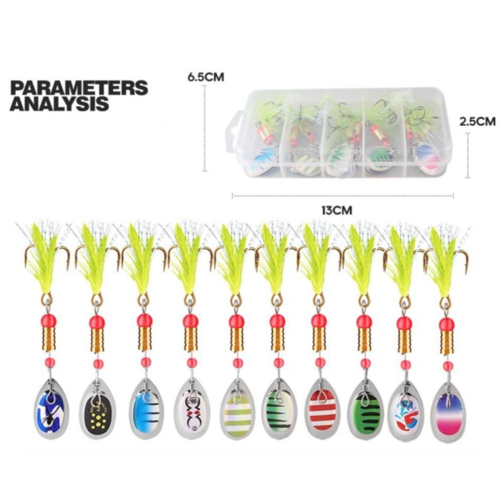 10PCS New Metal Spinning Lures 3g Multicolor Artificial Bait Spinner Fishing Wobblers Fishing Accessories