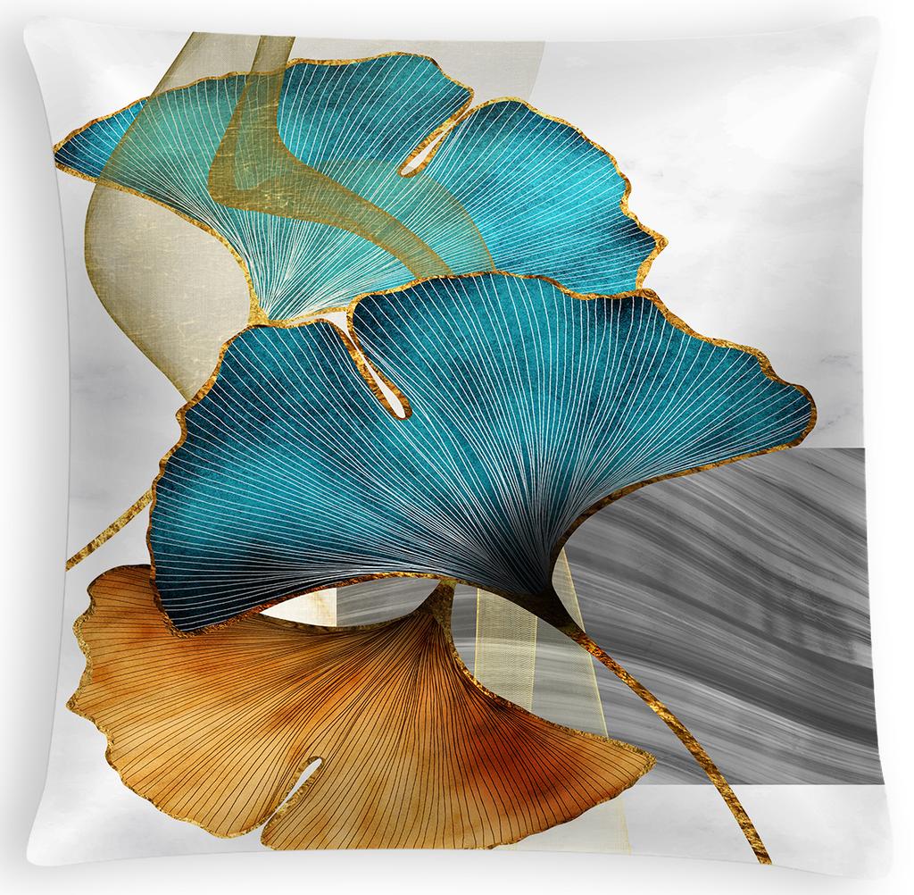 Nordic Ginkgo Leaf Peach Skin Pillow Cover Office Sofa Pillow Cushion Cover