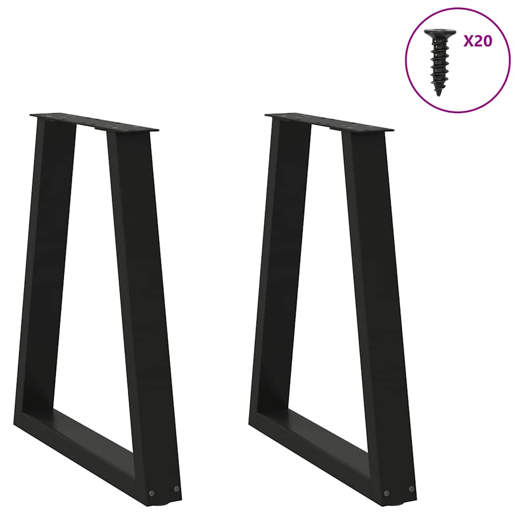 Vidaxl Nogi Do Stolika Kawowego, 2 Szt., Czarne, 60X(72-73) Cm, Stal