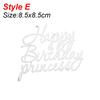 Acrylic Cake Topper Queen Princess Happy Birthday Cake Toppers Ornament For Home Birthday Party Baby Shower Decoration Supplies