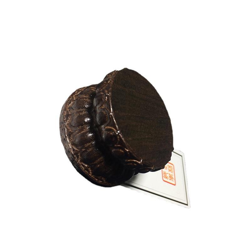 Wood Carved Lotus Base,Miniature Black Sandalwood Shaped Base Artwork Crafts Small Buddha Wood Holder Ornament,For Home Decor