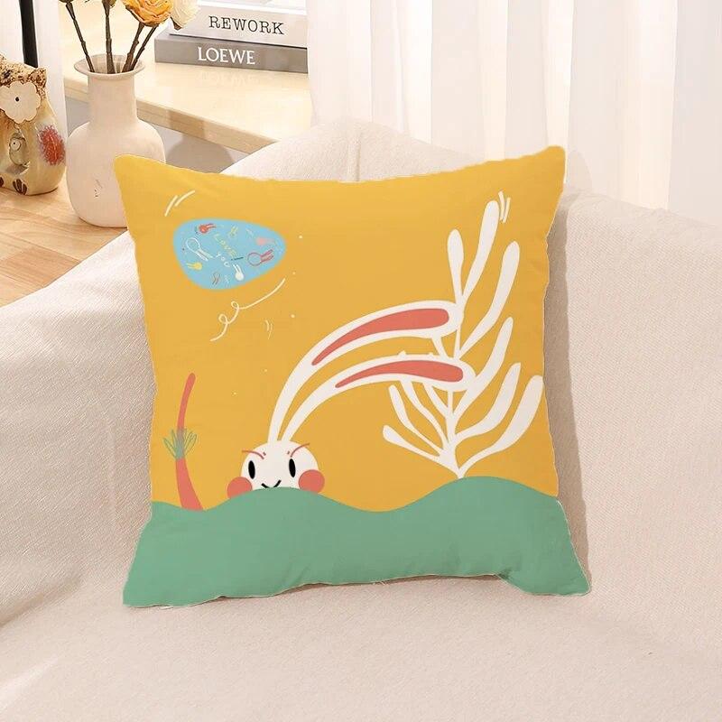Easter Bunny Pillowcase Cushion Home Decor Office Bed Pillow Car Gift Decoration  Cover