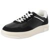 Armani Exchange Leather Lace-Up Thick Sole Low-Top Sneakers Men sneakers Black White XUX254XV950K001
