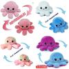Reversible Plush Octopus Toy Double-Sided Flip Mood Change Soft Stuffed Animal Reversible Octopus Plush Doll for Kids and Adults