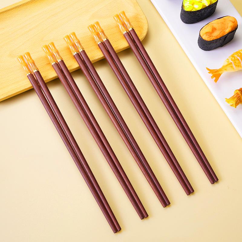 Luxury Imitation Jade & Chicken Wing Wood Chopsticks Set: Antibacterial, Mold-Resistant, Lacquer-Free, and Wax-Free In a Premium Gift Box.