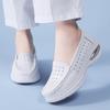 Krankenschuhe mit weichen Sohlen, atmungsaktiv und bequem, kein Fußgeruch, hohle rutschfeste flache Sohlen, große Luftpolster, medizinische weiße Schuhe