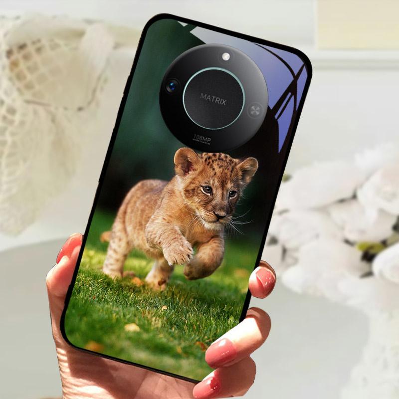 For Honor X9C Smart Case Cover Fashion Luxury Cool Animals Painted Fundas For Honor X9C Smart Tempered Glass Phone Back Shell