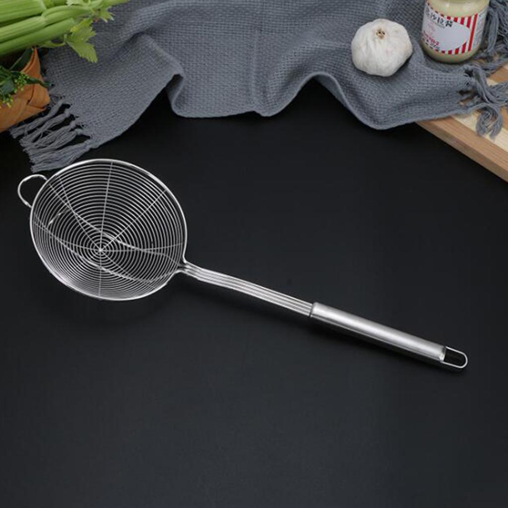 Slotted Spoon Stainless Steel Handle Grip Design Strainer Ladle for Kitchen