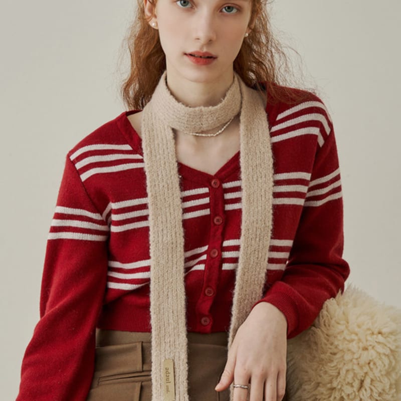 

ADAUL Thin long tie muffler - beige Beige_Free