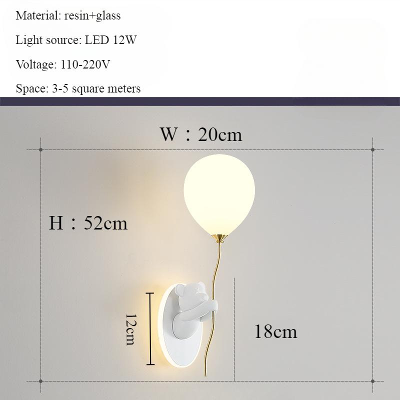 

Атмосфера Маленький Медведь Настенные Светильники Скандинавский Мультфильм Воздушный Шар Спальня Прикроватная Лампа Вход Освещение Настенный Светильник Мальчики Девочки Комната Декор Светодиодный Tri colored light белый