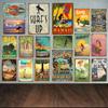 Pancarte Métallique Vintage Hawaii Surfs Up Plage Bienvenue Affiche Océan pour Café Bar Décor Extérieur Décoration Murale Maison