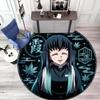Classic Japanese-style Cartoon Demon Slayer Round Rug, Home Soft Decorative Anti-slip Yoga Mat and Chair Mat, Outdoor Floor Mat Carpet K5
