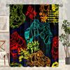 2 pieces - Gamepad doodle - printed curtain - polyester material - for bedroom living room study anti-privacy curtain