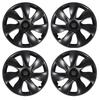 4pcs Hubcaps for 19 Inch Wheels Full Wrap Coverage Hub Cap Replacement for Tesla Model Y 2020 To 2023 Glossy Black