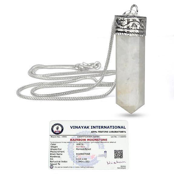 Colgante de lápiz de piedra de cristal de calidad AAA con certificado natural de cristal Reiki con certificado y cadena de metal para curación y piedras preciosas curativas de cristal