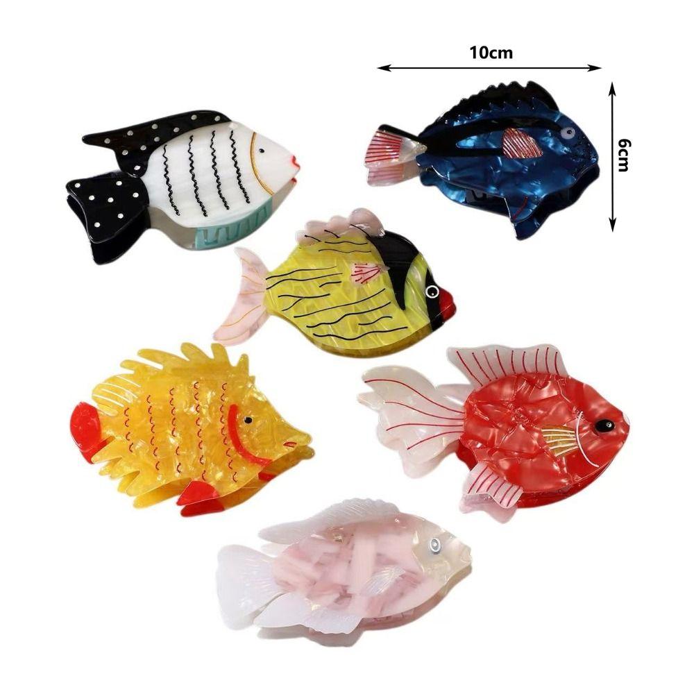 Acetate Fish Hair Claw Jaw Clamp Acetate Shark Clip Cute Fish Hair Clip Daily Styling