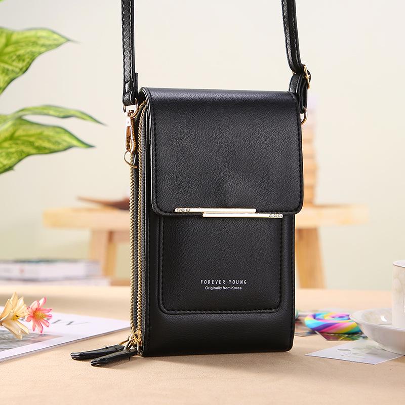 Women's Cute Crossbody Touchscreen Phone Bag – Fashionable Vertical Small Mobile Phone & Wallet Holder