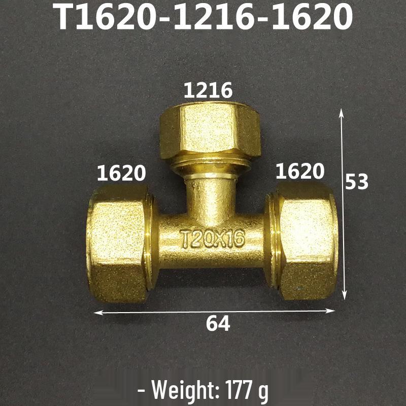 Aluminium-Kunststoffrohr Kupfer T-Stück Fitting: Reduziergewindegrößen 1216, 1418, 1620, 2025, 2632, 4, 6 Punkte.