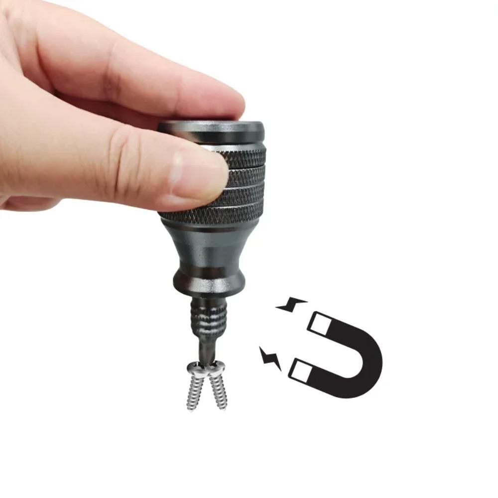 7-in-1 Industrial Mini Screwdriver Set - Aluminum Alloy Handle with High Hardness Phillips/Slotted Bits Multi-Function EDC Tool