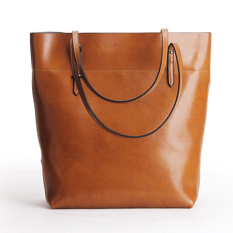 Big Bag Commuter Premium Leather Portable Shoulder Bag Women's Niche Large Capacity Women's Cowhide Tote Bag