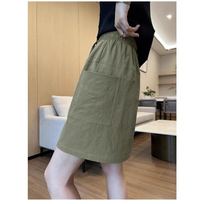 Women High Waist Cargo Skort Elastic Waist Casual Shorts With Pockets