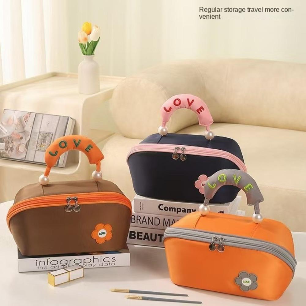 Large Capacity Cloud Pillow Makeup Bag Pearl Wash Bag Portable Handheld Cosmetic Bag Travel