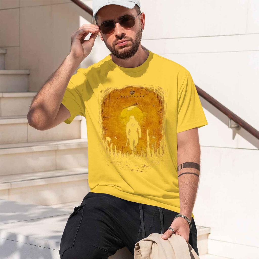 2026 New Model Mens Shortsleeve Half Life Game Rise Shine T Shirt Graphic Mens Tees Summer Cotton Tops Oneck Tshirt Half Lif