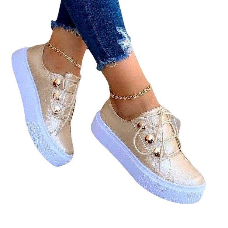 Plus size casual shoes women's new round toe thick sole casual viscose shoes foreign trade shoes wish2025