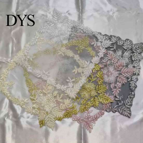 Photography Background Props Square Lace Placemat for Dining Table, Embroidered Mesh Heat Resistant Table Delicate Runners Mat, Retro Floral