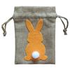 Easter Bunny with Tail Drawstring Gift Bag Line Cloth Storage Pouches Supplies for Children Day Food Cookie Package