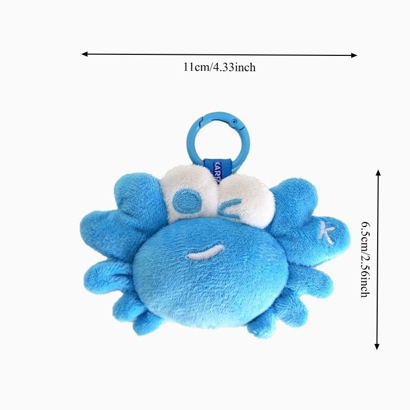 

Cute Blue Little Crab Plush Doll Keychains New Marine Animal Plushie Pendant Soft Kawaii Stuffed Toys Key Ring Cartoon Gift