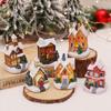 Led Christmas Village Houses Resin Delicate Cabinet Beloved Collectible Buildings New Year Gift