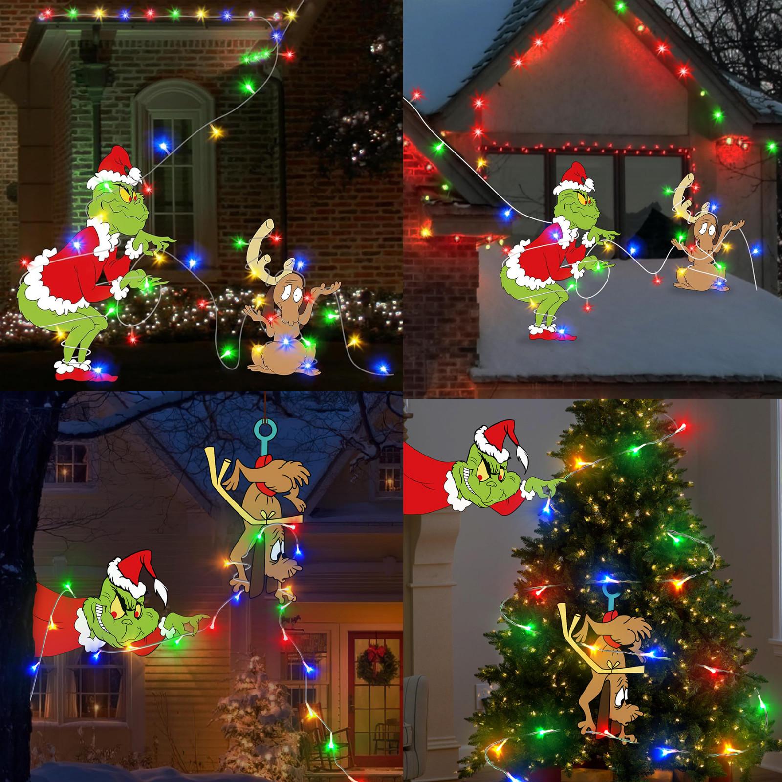 

Рождественские украшения, 1 шт. дворовые таблички с кольями, вывеска для рождественского декора сада, кража рождественского декора, товары для вечеринок, украшения на открытом воздухе