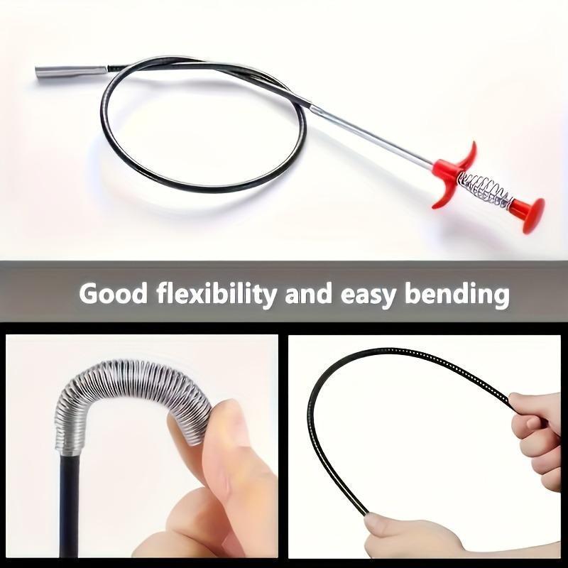 1pc Drain Snake Toilet Unclogger Household Toilet Drain Claw Tool with 4 Claws Pipe Snake Flexible Handheld Drain Grabber