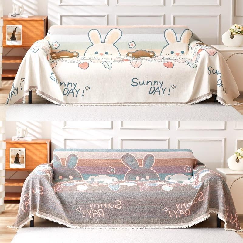Cartoon Cute Sofa Cover Cloth Four Seasons Universal Chenille Sofa Cushion Cloth Universal Sofa Cover Slipcover
