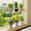 Wall Mounted Storage Rack Window Plant Shelf with Suction Cup And Protective Edge, Clear Acrylic Floating Sturdy Organizer Display Shelf, for