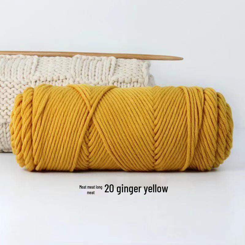 8-Strand Cotton Wool Yarn for Scarf DIY - Thick, Soft Thread with Silk Elements