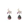 Silver Needle Heart Zircon Rhinestone Earrings - High-End Fashion Design