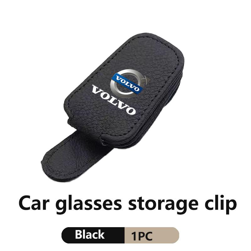 rdgfj9 For Volvo Car Magnetic Leather Eyeglass Holder Multifunctional Interior Accessories V60 V90 S60 S80 S90 C30 XC40 XC60 XC70 XC90
