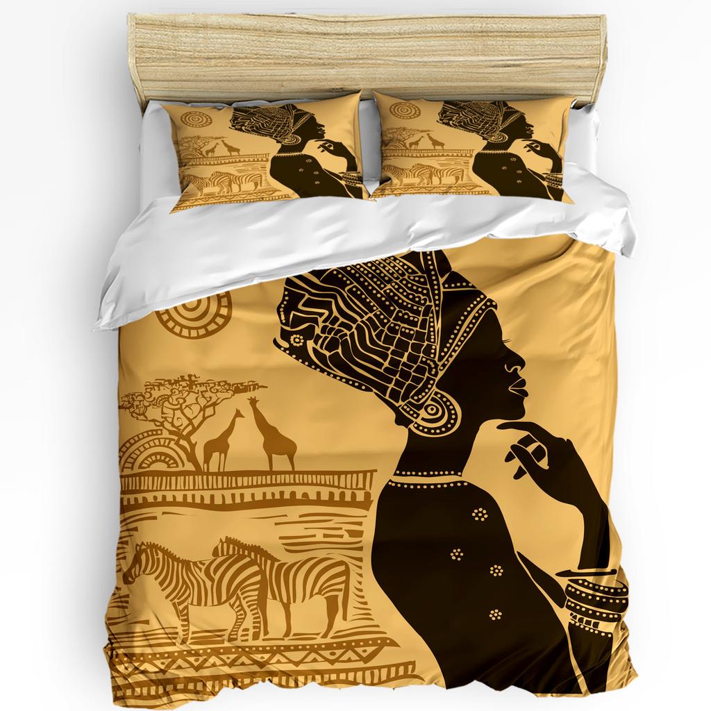 African Woman Dance Ethnic Culture Vase 3pcs Bedding Set For Bedroom Double Bed Home Textile Duvet Cover Quilt Cover Pillowcase