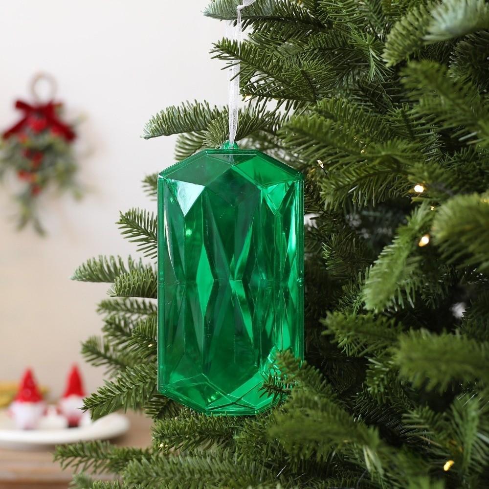 Transparent Gemstone Christmas Pendants DIY Christmas Tree Ornaments for Xmas Tree