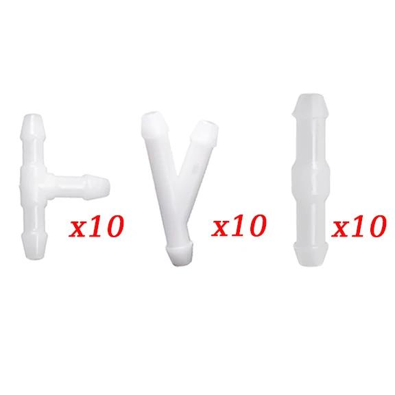 T/Y/I 3 Types Universal Joiner Pipe Connector Car Windshield Washer Nozzles Hose Water Tube Connector Air Fuel Water Petrol