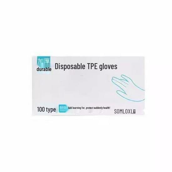 TPE Non-slip Thickened Transparent Disposable Gloves for Kitchen and Catering